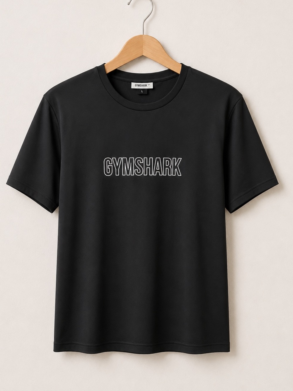 Gymshark Black Performance Tee Sz Large Athletic Short Sleeve Logo Workout Shirt
